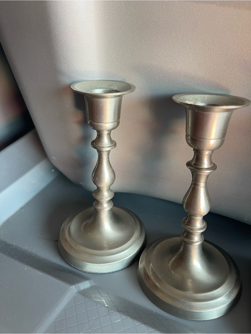 Restoration Hardware Metallic Bronze Tone Candle Holders - Pair